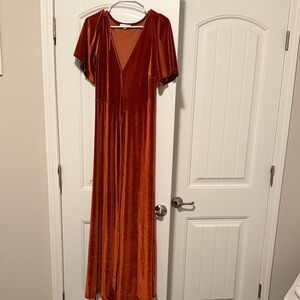 Baltic Born Burnt Orange Velvet Dress